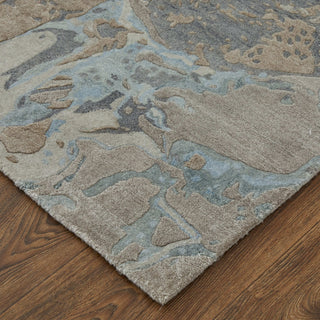 Feizy Zarah 8918F Gray/Tan/Blue Area Rug