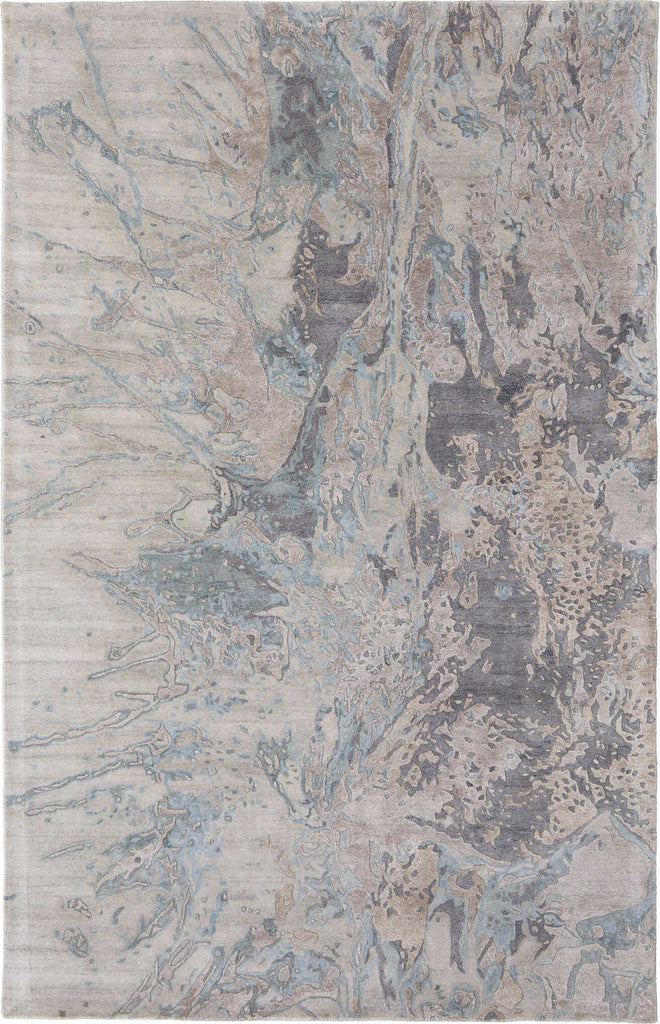 Feizy Zarah 8918F Gray/Tan/Blue Area Rug