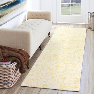 Dalyn Zoe ZZ1 Gold Area Rug Runner Lifestyle Image Feature