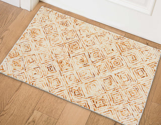 Dalyn Zoe ZZ1 Orange Area Rug Scatter Lifestyle Image Feature