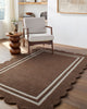Livabliss Scalloped SCP-2300 Chocolate Area Rug Room Scene Feature
