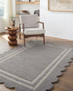 Livabliss Scalloped SCP-2304 Slate Gray Area Rug Room Scene Feature