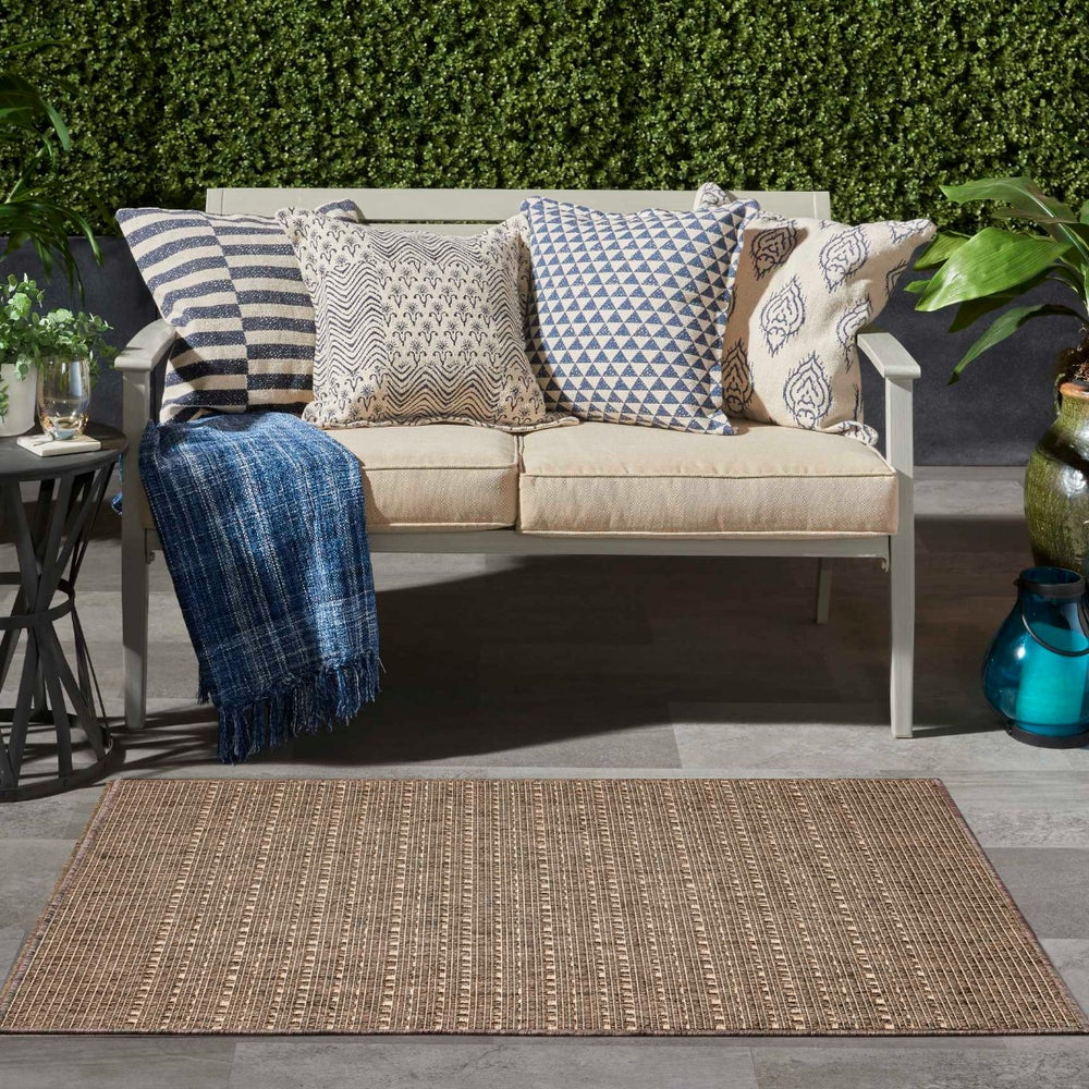 Nourison Tulum TLM01 Brown Area Rug Outdoor Scene Feature