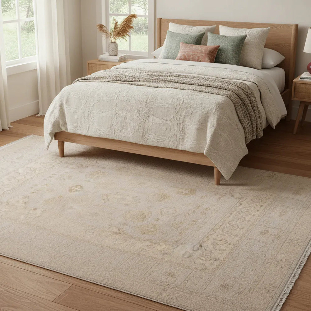 Rizzy Tuscany TUS716 Ivory Area Rug Room Scene Feature