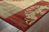 Oriental Weavers Tybee 851U6 Green/Red Area Rug Corner On Wood