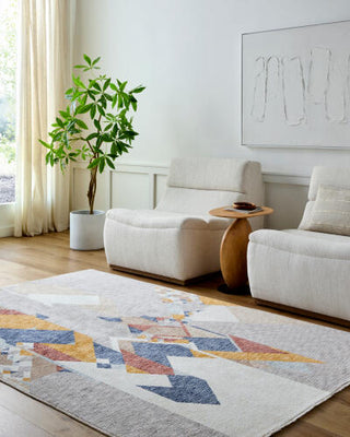 Livabliss Usonia USO-2307 White Area Rug by Frank Lloyd Wright Foundation