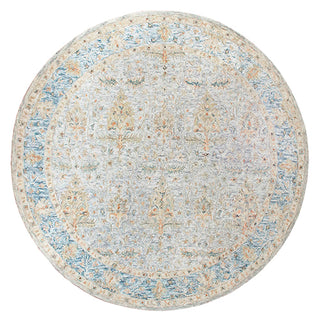 LR Home Vintage 81924 Blue/Taupe/Cream Area Rug Round