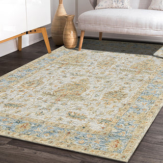 LR Home Vintage 81924 Blue/Taupe/Cream Area Rug Room Scene 2