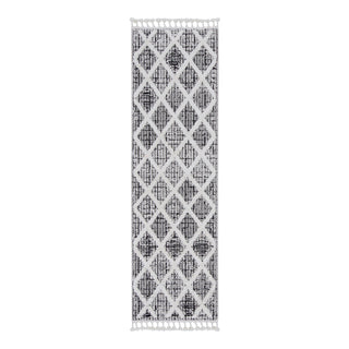 KAS Willow 1101 Charcoal Diamonds Area Rug Runner 