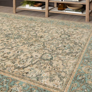 Karastan Euphoria Monaghan Sand Stone Area Rug Room Scene 2