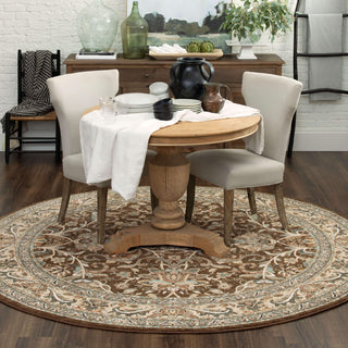 Karastan Euphoria Newbridge Brown Area Rug Room Scene Featured 