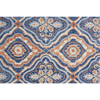 Feizy Rhett I8072 Blue/Rust Area Rug Close Up 