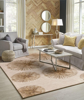 Karastan Cosmopolitan Haight Brushed Gold Area Rug Room Scene Featured