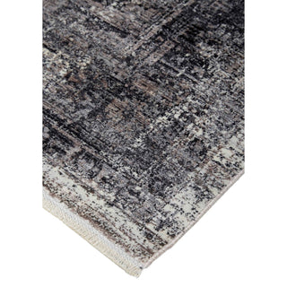 Feizy Sarrant 3966F Gray/Silver Area Rug Corner 