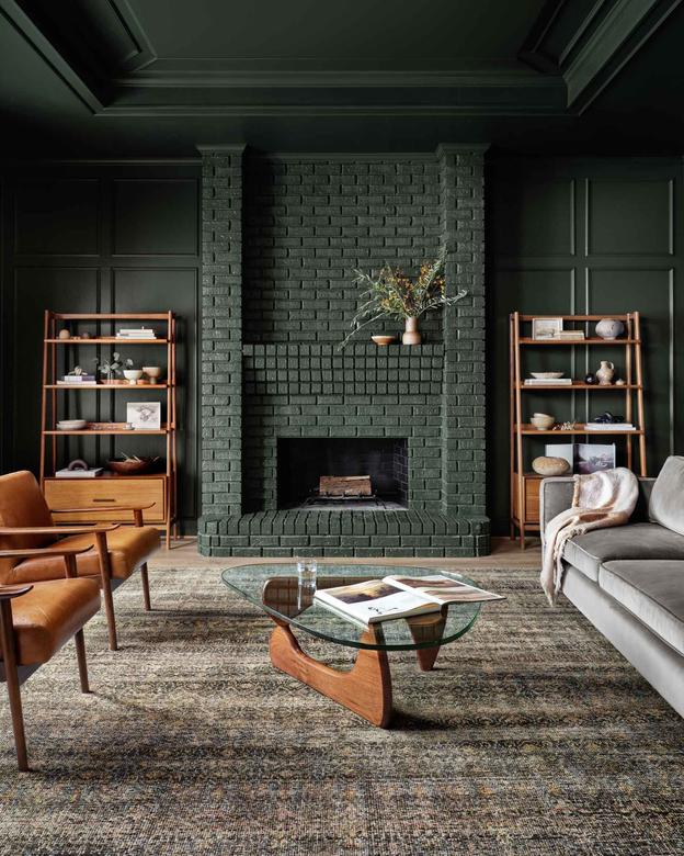 Loloi Amara AMM-03 Charcoal/Lagoon Area Rug Room Scene Featured