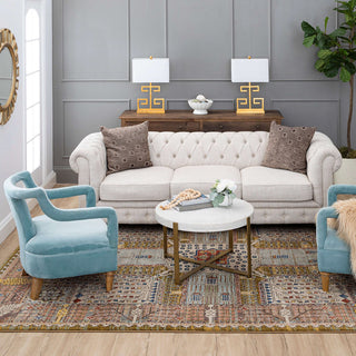 Karastan Pandora Avarice Dark Beige Area Rug Room Scene Featured 