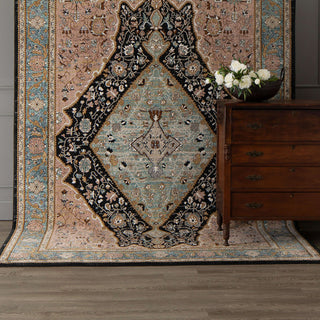 Karastan Zephyr Bidjar Robin's Egg Area Rug Room Scene Featured 
