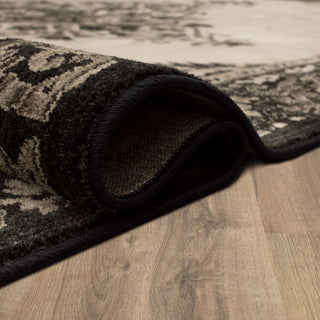 Karastan Elements Bosa Onyx Area Rug Curled