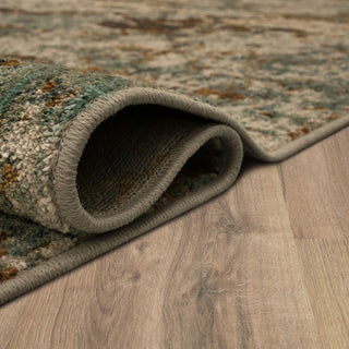 Karastan Elements Brockway Grey Area Rug Curled