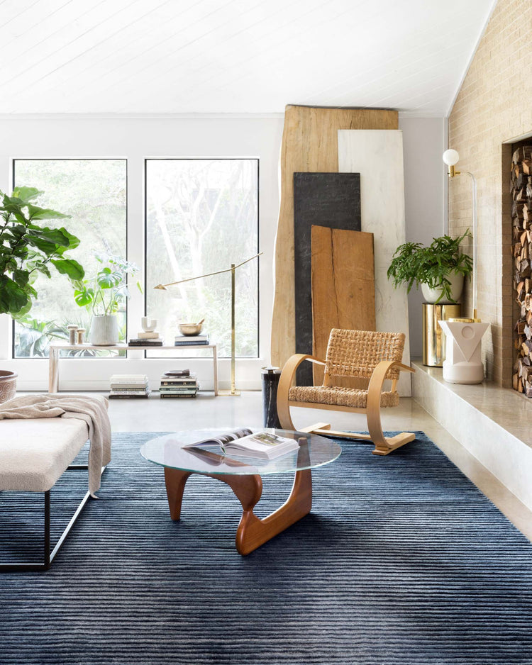 Loloi Cadence NZ-01 Navy Area Rug Room Scene Featured