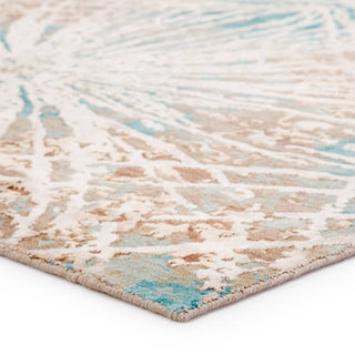 Jaipur Living Chaos Theory By Kavi Thea CKV22 Teal/Tan Area Rug Corner Image