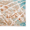 Jaipur Living Chaos Theory By Kavi Thea CKV22 Teal/Tan Area Rug Corner Close Up Image