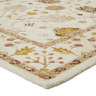 Jaipur Living Cardamom Ahava COM01 Ivory/Gold Area Rug - Corner