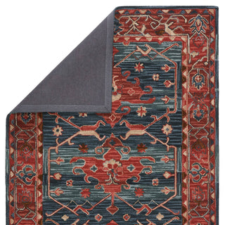 Jaipur Living Cardamom Cinnabar COM07 Red/Blue Area Rug - Folded Corner