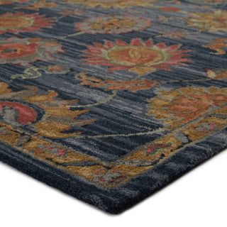 Jaipur Living Cardamom Nela COM10 Dark Blue/Red Area Rug - Corner