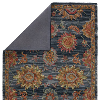 Jaipur Living Cardamom Nela COM10 Dark Blue/Red Area Rug - Folded Corner