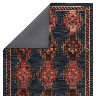 Jaipur Living Cardamom Kyoto COM11 Dark Blue/Pink Area Rug- Folded Corner