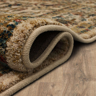 Karastan Spice Market Cassia Cream Area Rug Curled