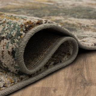 Karastan Elements Cave Creek Denim Area Rug Curled
