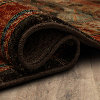 Karastan Spice Market Charlemont Charcoal Area Rug Curled
