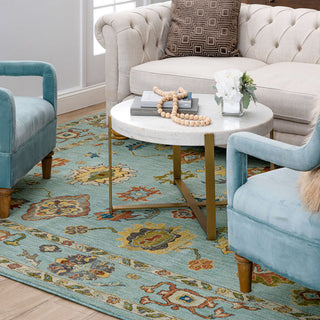 Karastan Pandora Desire Blue Area Rug Room Scene 2