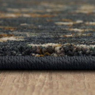Karastan Elements Eastmont Denim Area Rug Binding Close Up