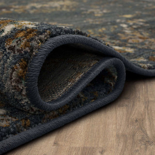 Karastan Elements Eastmont Denim Area Rug Curled