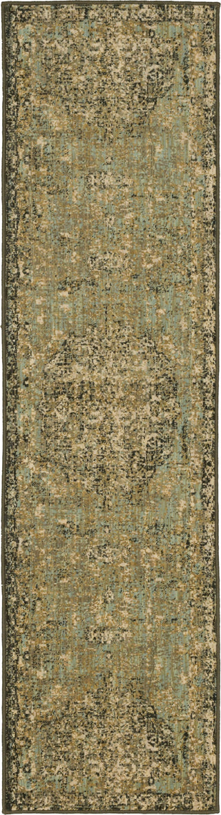 Karastan Titanium Floret Ivory Area Rug by Patina Vie Runner 