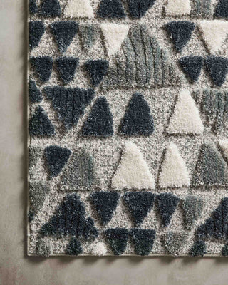 Loloi II Hagen HAG-06 Slate / Denim Area Rug Corner On wood