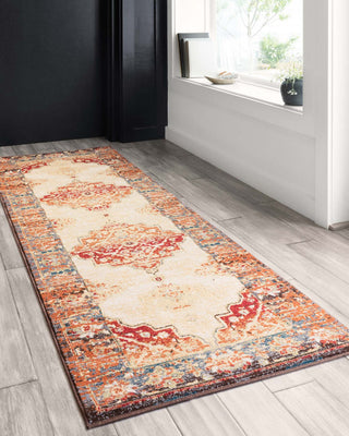 Loloi II Isadora ISA-04 Antique Ivory/Sunset Area Rug Room Scene 2