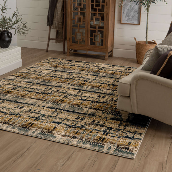 Karastan Expressions Kaleidoscopic Denim Area Rug by Scott Living Featured