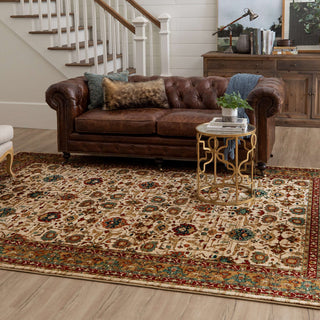 Karastan Spice Market Keralam Cream Area Rug Room Scene 2
