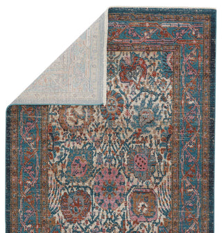 Jaipur Living Myriad Romilly MYD12 Teal/Rust Area Rug - Folded Corner