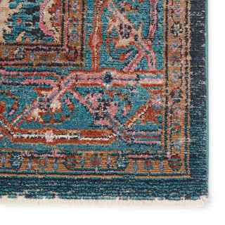 Jaipur Living Myriad Romilly MYD12 Teal/Rust Area Rug - Close Up