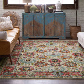 Karastan Meraki Mirage Fuchsia Area Rug Room Scene 2