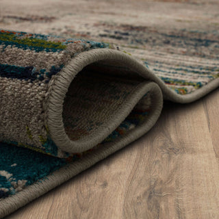 Karastan Meraki Singularity Lapis Area Rug Curled