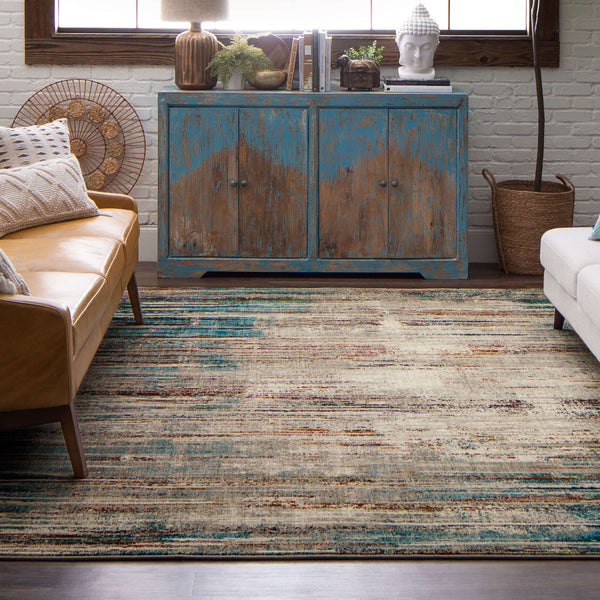 Karastan Meraki Singularity Lapis Area Rug Room Scene Featured