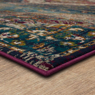 Karastan Meraki Solace Peacock Area Rug Corner