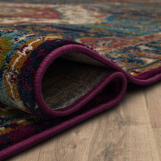 Karastan Meraki Solace Peacock Area Rug Rolled