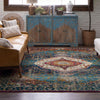 Karastan Meraki Solace Peacock Area Rug Room Scene 2